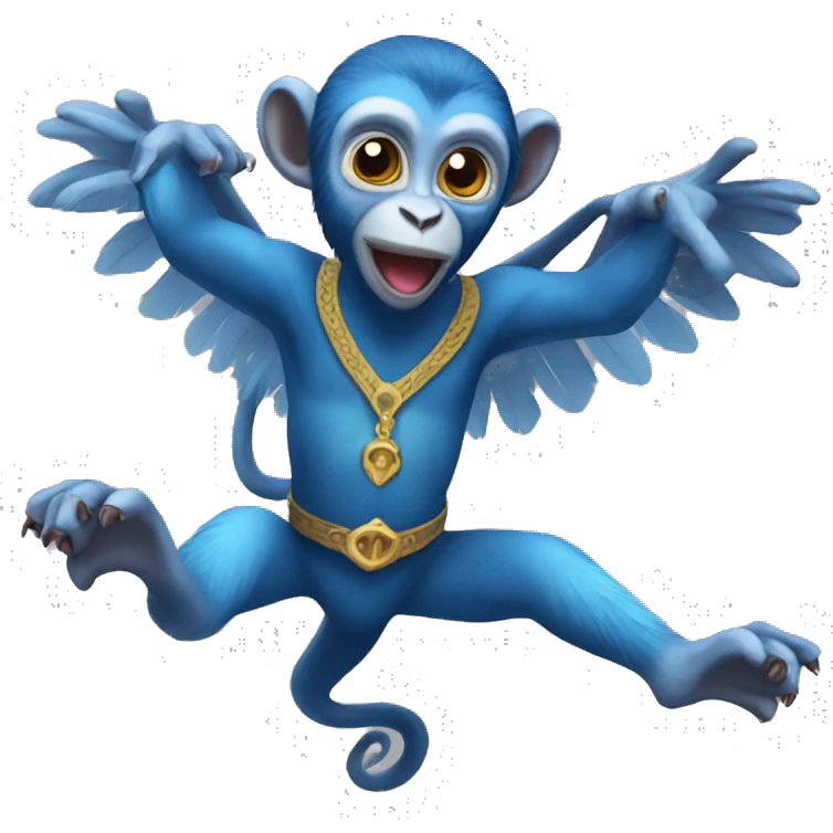 Blue flying monkey emoji