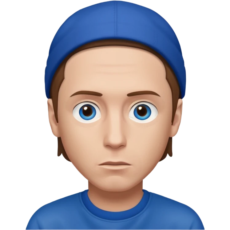 Eminem with blue eyes, brown hair emoji