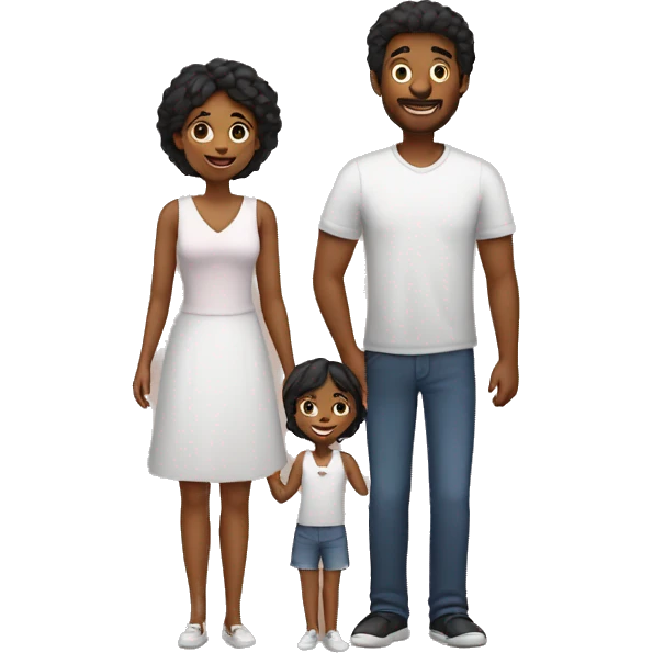 Family: mom, dad, and 1 daughter, 1 son black emoji