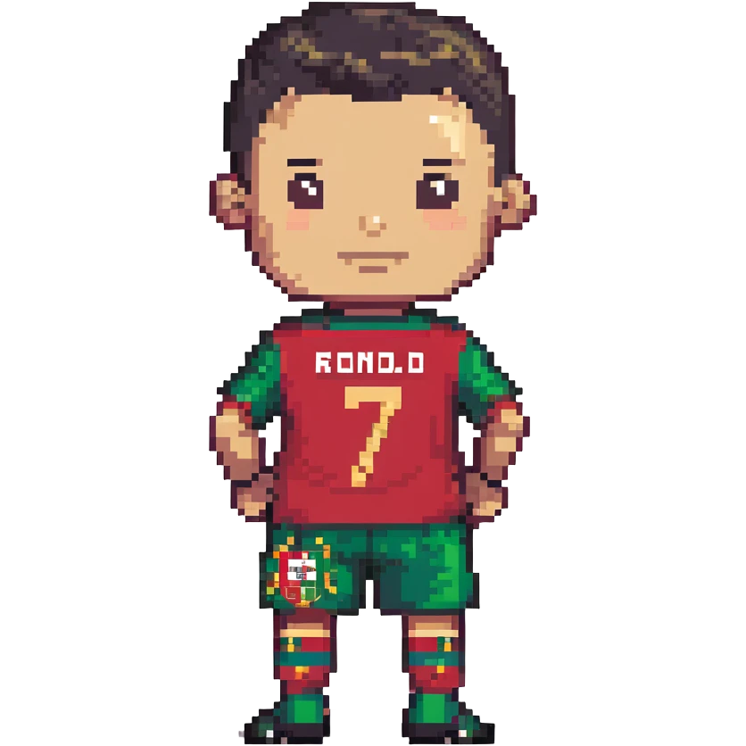 Cristiano Ronaldo soccer player in Portugal jersey emoji