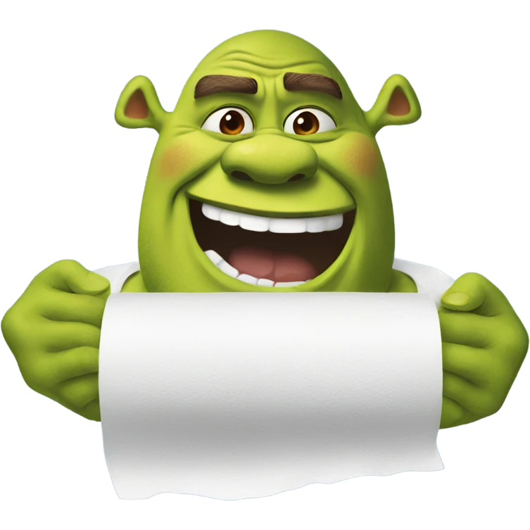 Shrek with toilet paper emoji