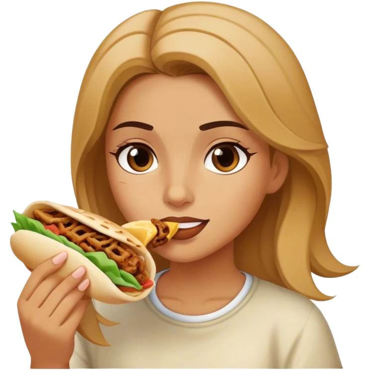 girl eating shawarma emoji