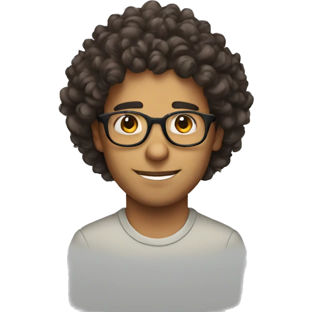 make a man with glasses kinda nerd and had curly hair emoji