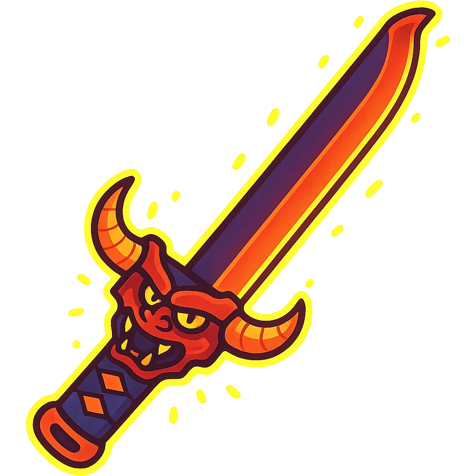 Demon Slayer sword with intricate details, glowing effect emoji