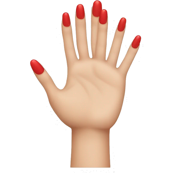 White hand with long red nails  emoji