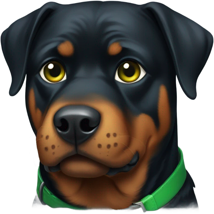 adult rottweiler male with green collar emoji