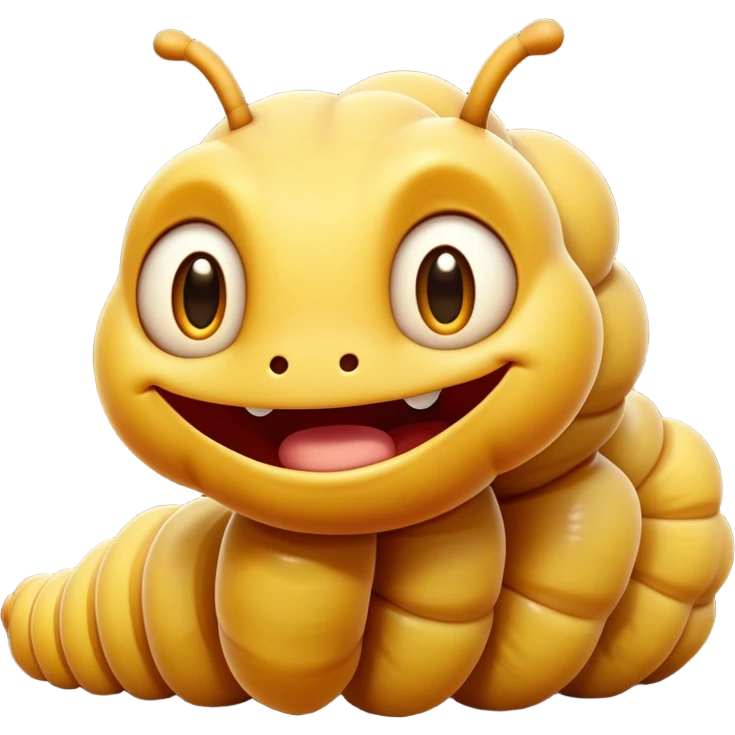Cinematic Cheeky Caterpillar Portrait Emoji, Head tilted dramatically with an exaggeratedly surprised expression, featuring a tiny, wiggly body with wide, comically expressive eyes full of playful wonder and animated, curving segments, Simplified yet hilariously expressive features, highly detailed, glowing with a slightly sassy natural glow, high shine, dramatic yet playful, stylized with an air of cheeky woodland mischief, soft glowing outline, capturing the essence of a meme-worthy caterpillar that looks ready to wiggle its way into viral fame! emoji
