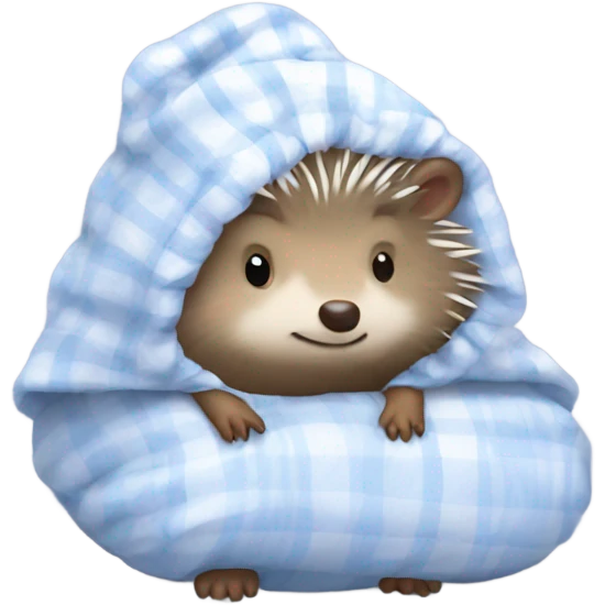 sleepimg hedgehog with night gown and cap emoji