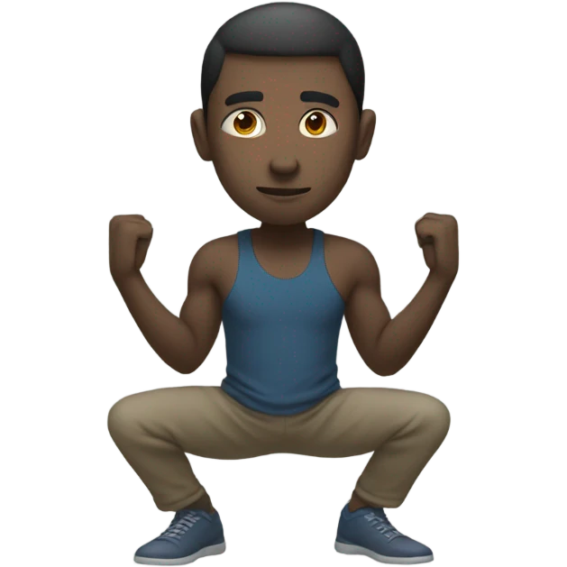 fully body guy turned around doing a squat emoji