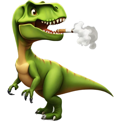 T-rex smoking emoji
