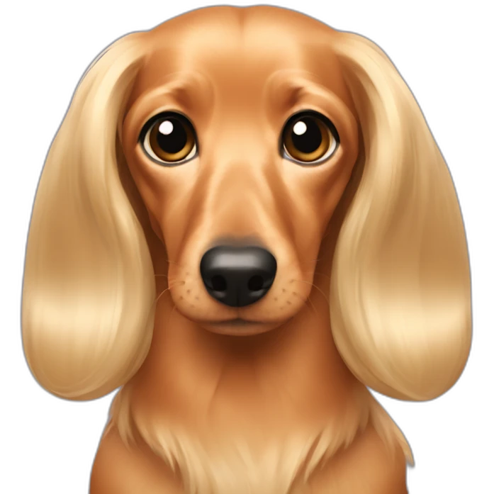 blonde long hair dachsund emoji