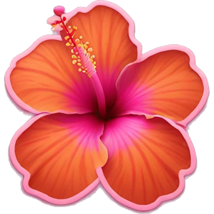 Hibiscus flower orange & pink in the center emoji