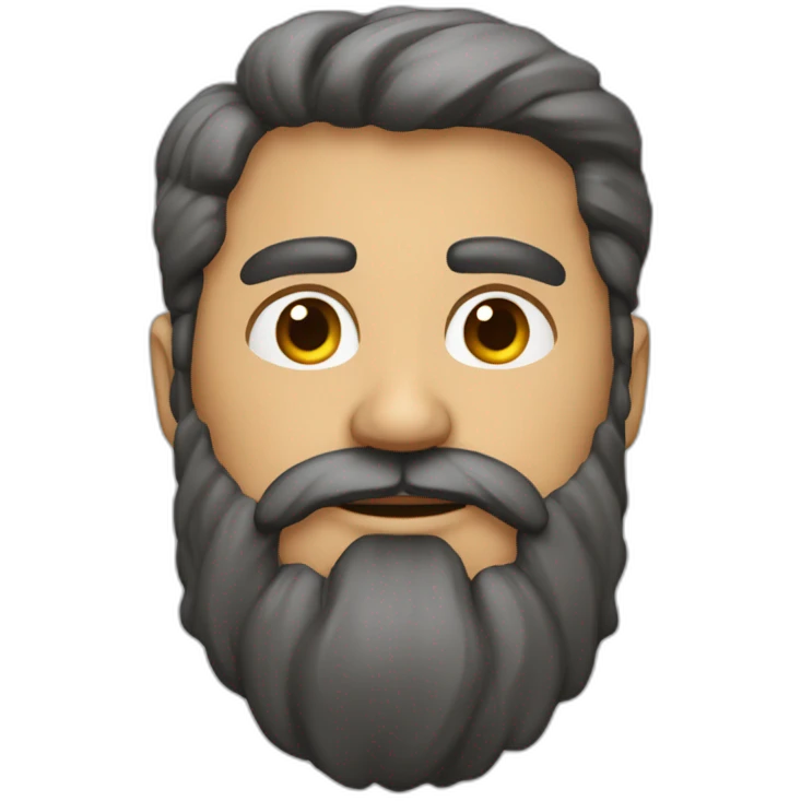 Hombre barba poblada coleta emoji