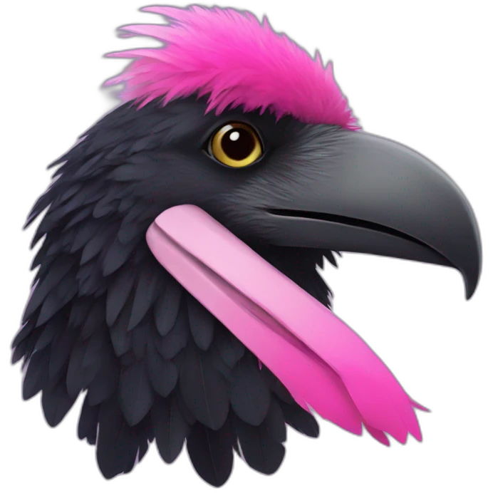 HSE Raven with pink feathers emoji