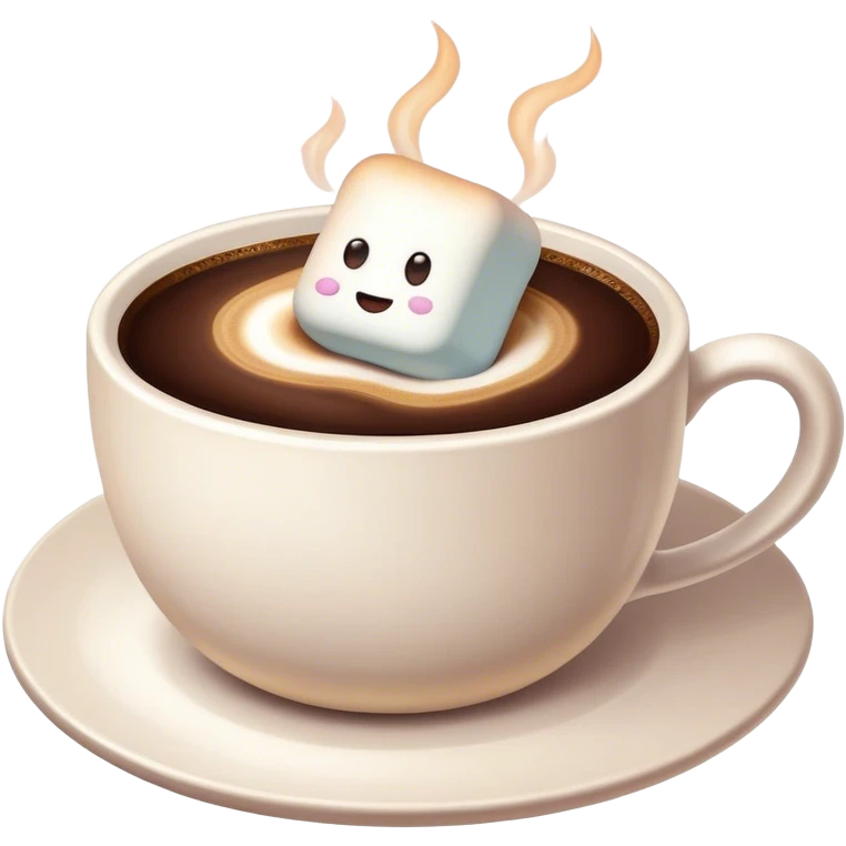 A cup of coffee with marshmallow  emoji