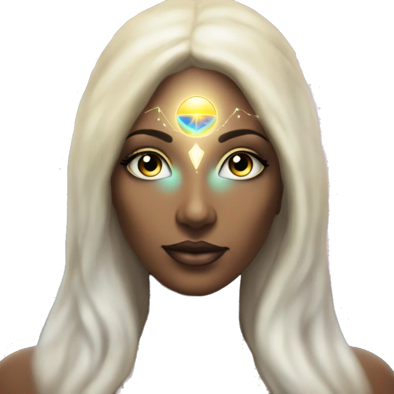 Pleiadian radiant glowing diva woman female third eye emoji