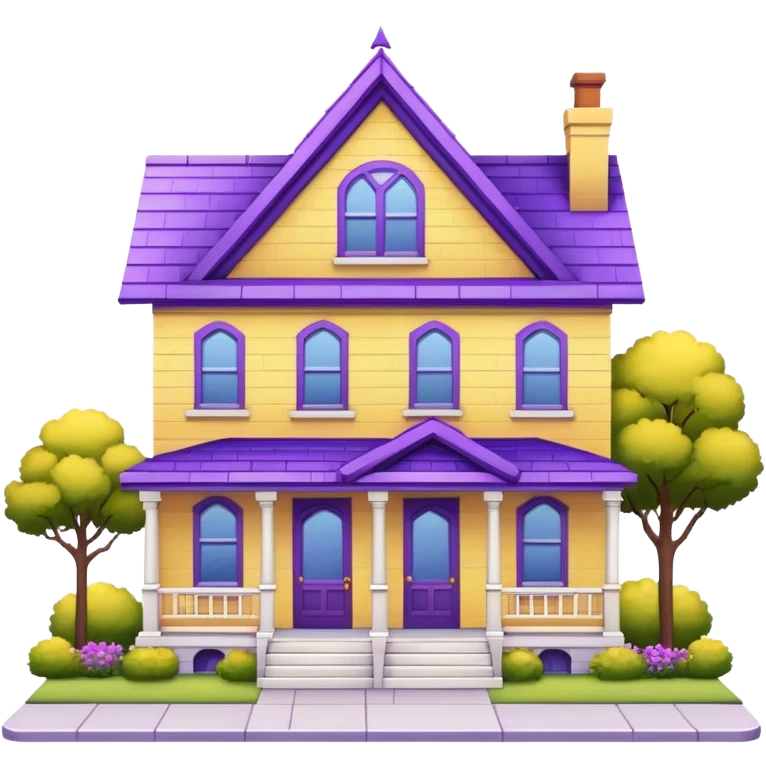 yellow and purple house emoji