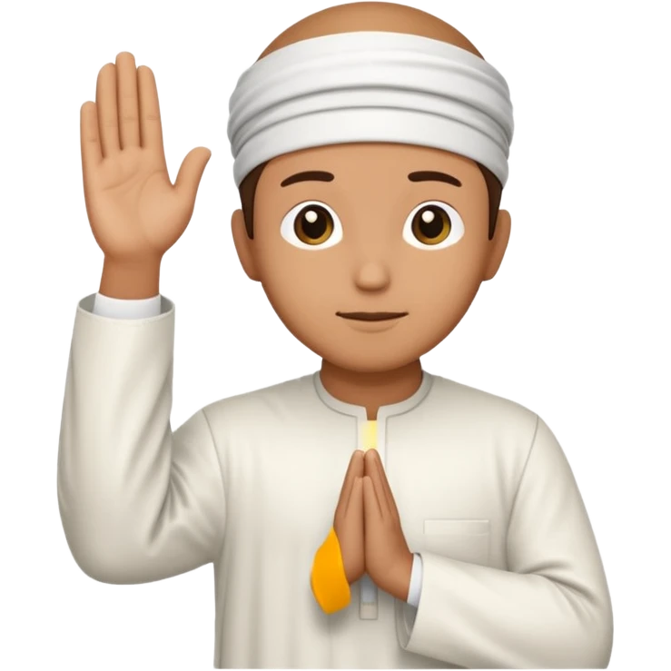 Make a person praying in Islam religion make it a sideways facing 2d emoji emoji
