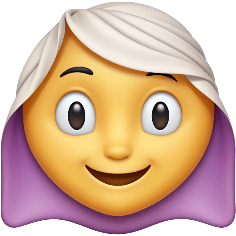 a pattern piece or folded pattern with subtle gradients and a friendly expression emoji