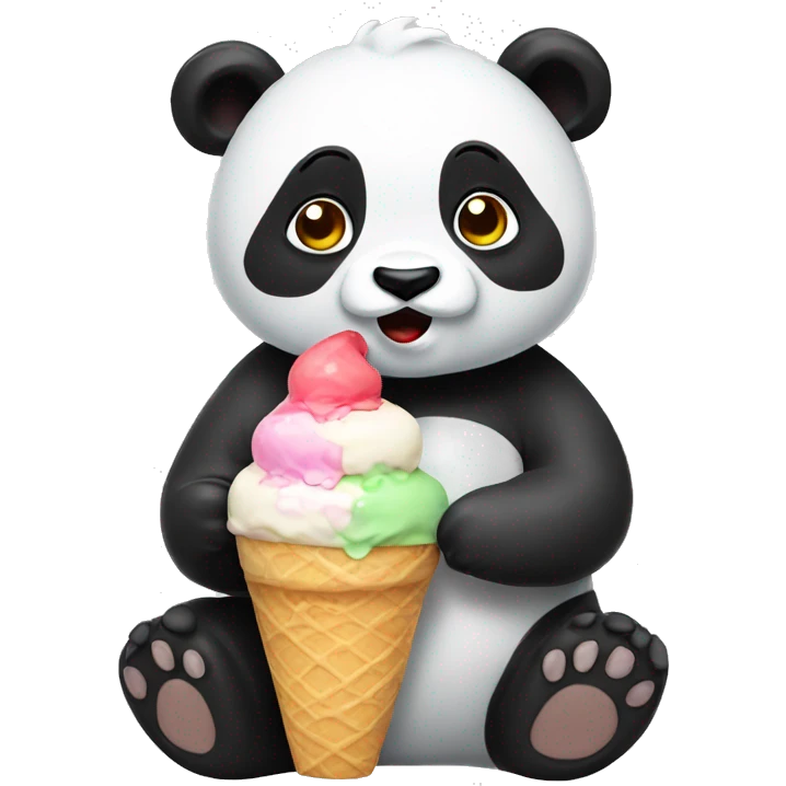Panda eating ice cream emoji