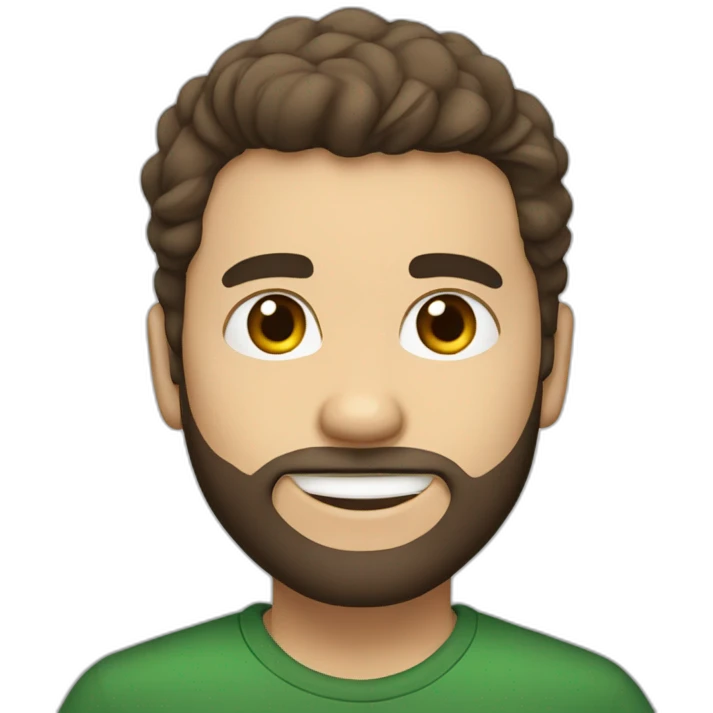 Daniel nass, brazilian, white skin, little hair, straight brown hair, bearded emoji