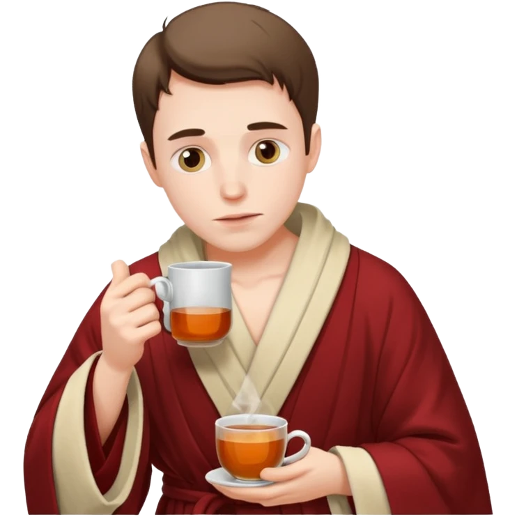 sick man drinking hot drink emoji