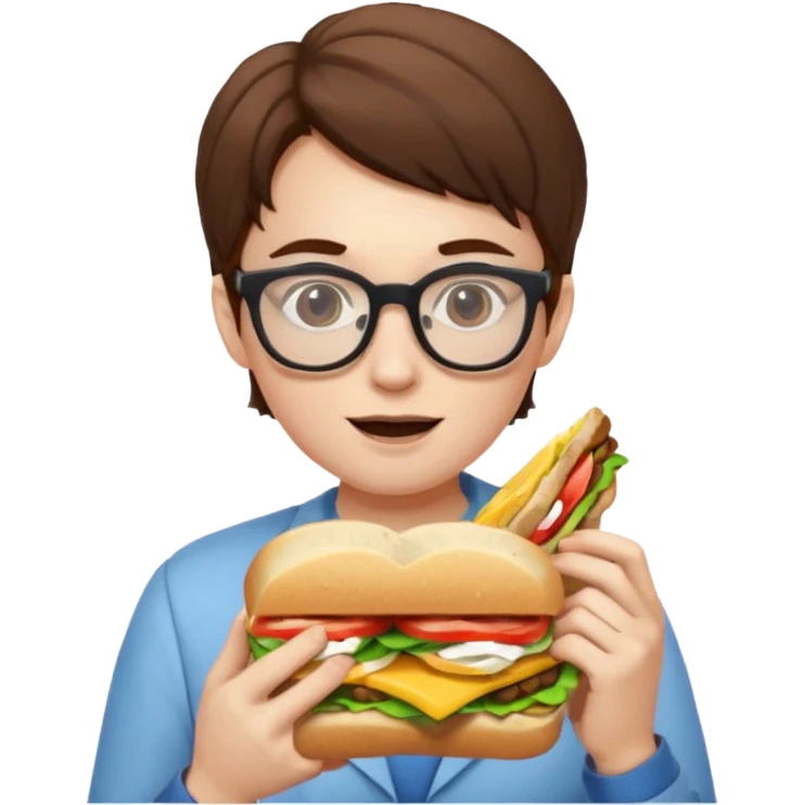 geek eating sandwicgh emoji