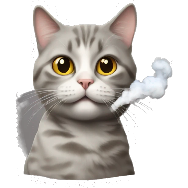 Cat blowing smoke emoji