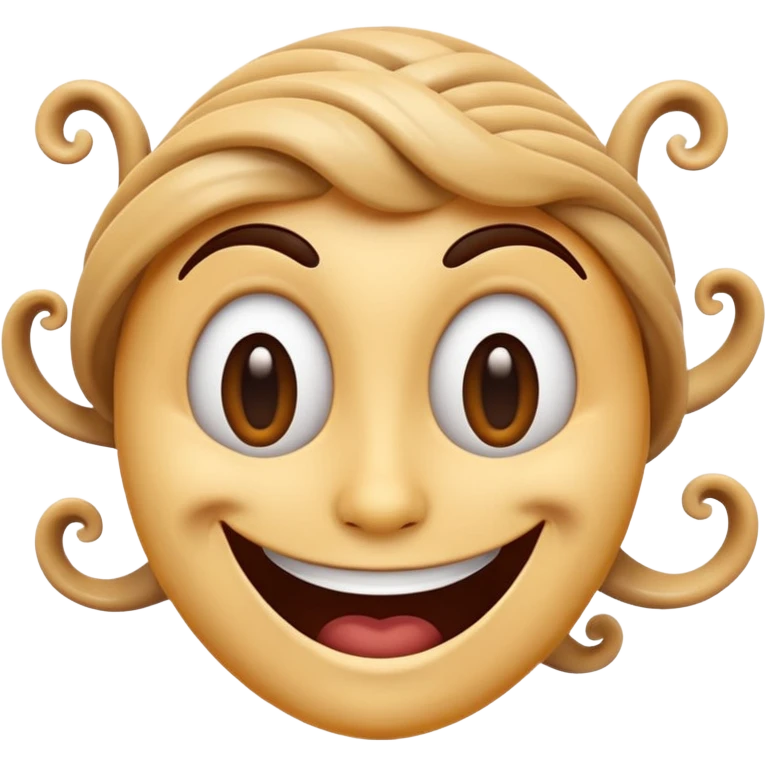 freaky emoji with swirling patterns and a mischievous grin emoji