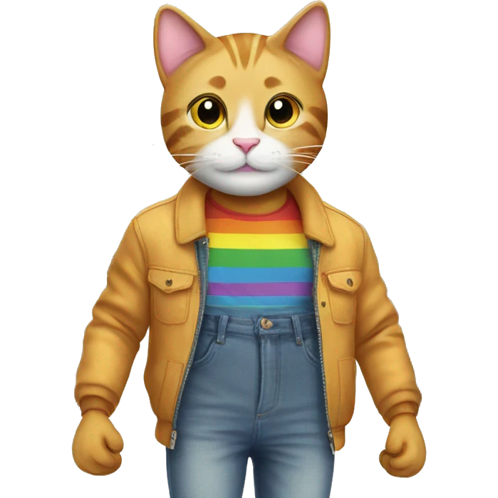 happy gay cat on a clothing shopping spree emoji