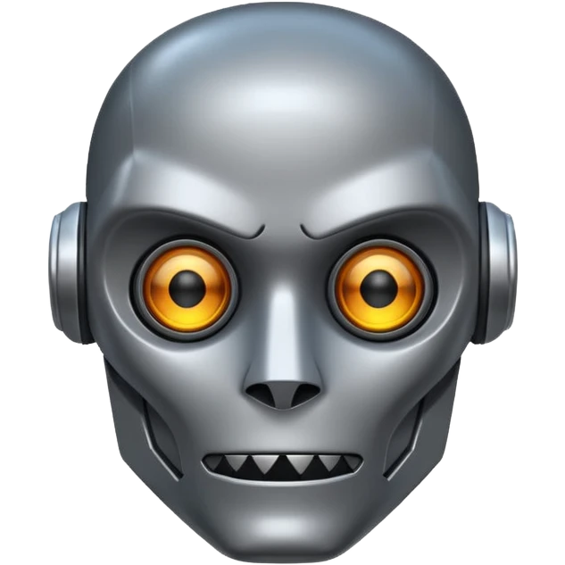 evil robot. Only its head. Low details emoji