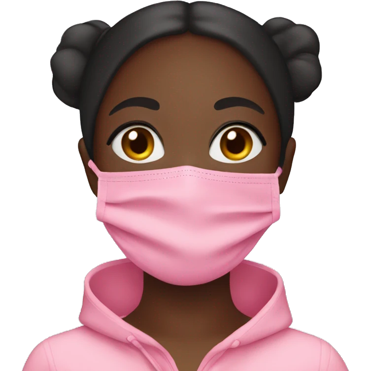 black Girl doing pink facemask emoji