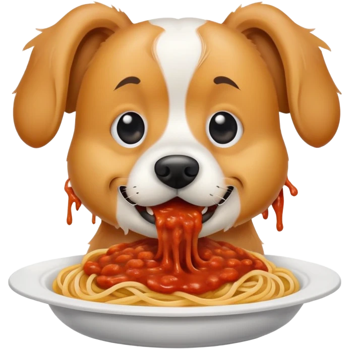 Chien mangé spaghetti  emoji
