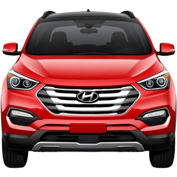 Red Hyundai Santa Fe sport suv black interior front view emoji