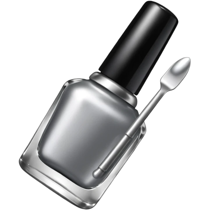 silvery nail polish black emoji