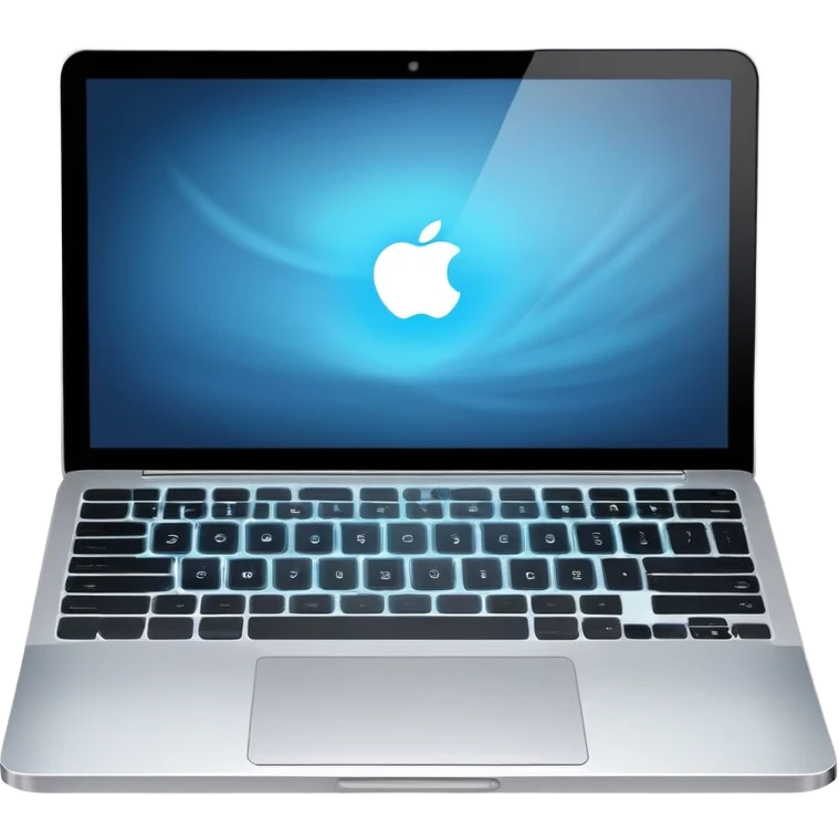 A modern laptop with a glowing screen and sleek aluminum body emoji