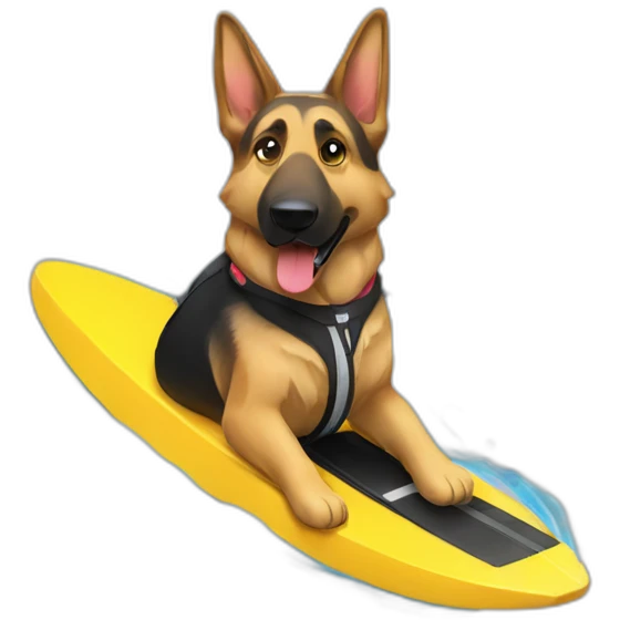 German shepherd water skiing emoji