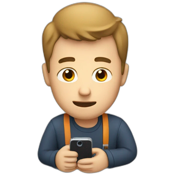 a guy watching a video on his phone emoji
