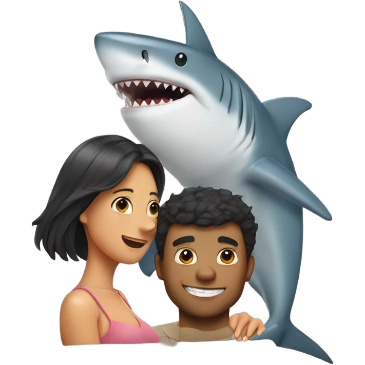 Shark with a girlfriend  emoji