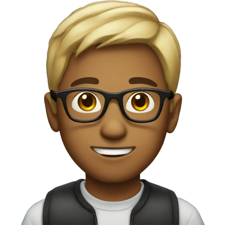 boy with glasses looking at viewer emoji