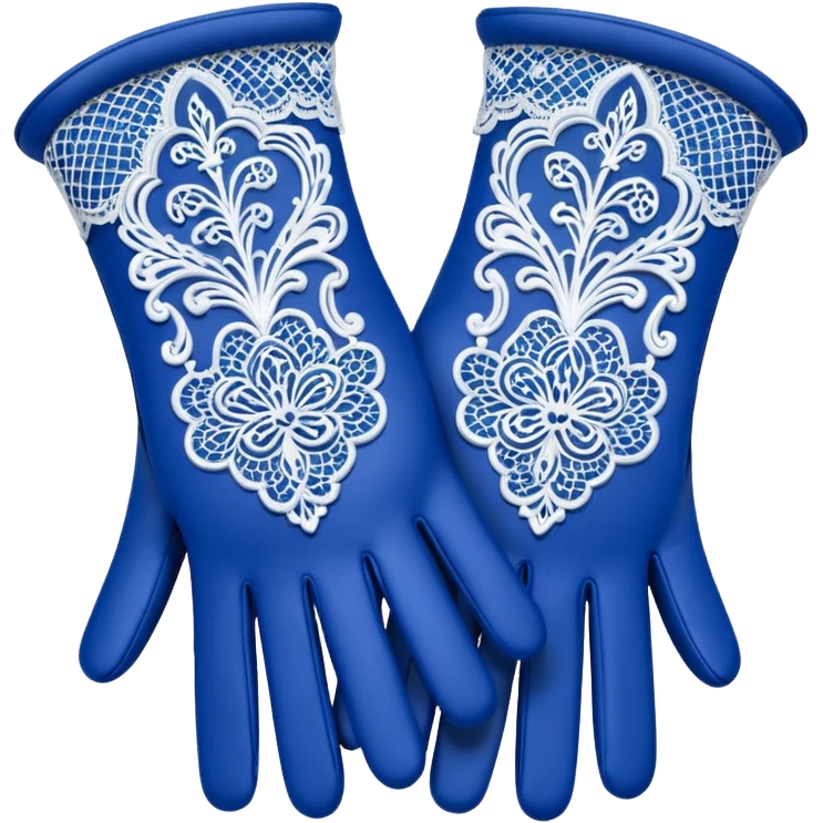 victorian gloves lace pattern blue emoji