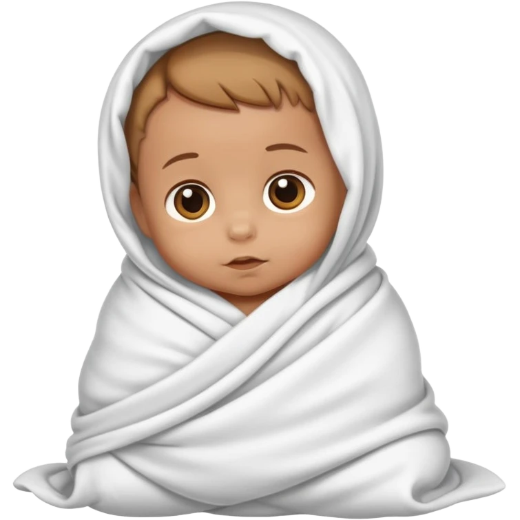 tanned baby swaddled in a white blanket emoji