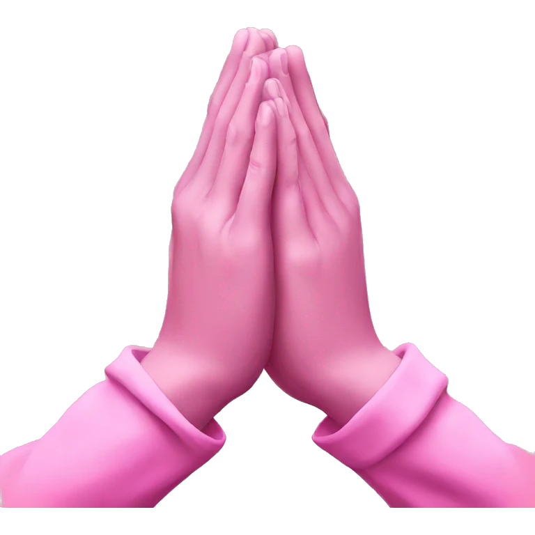 Pink praying hands emoji