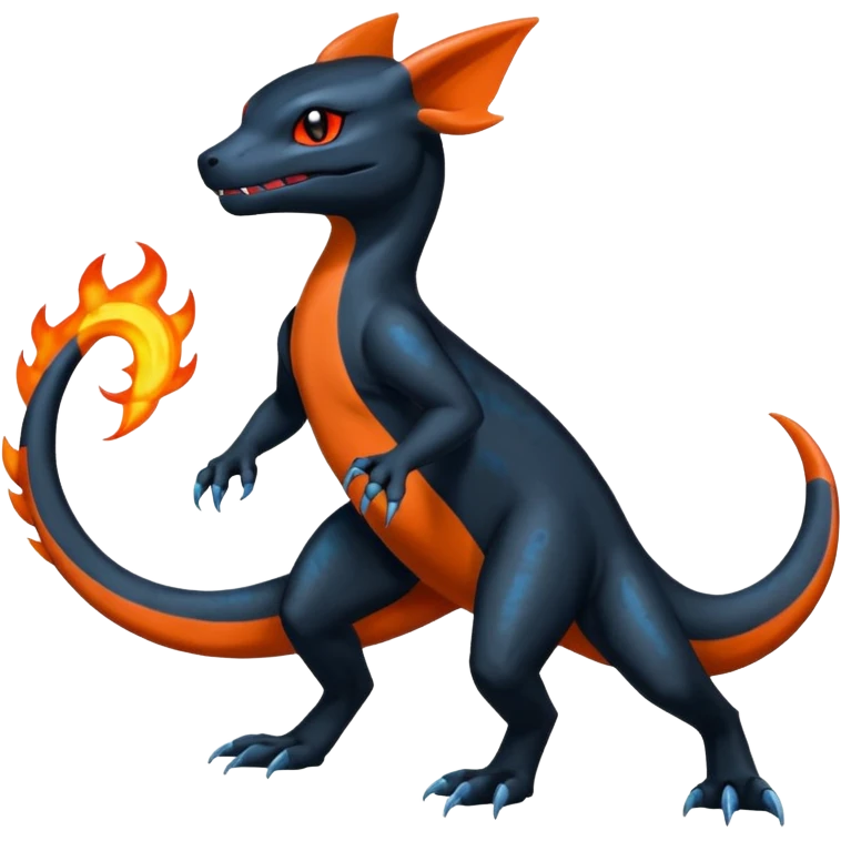 Shiny Salandit-Umbreon-Charmeleon-Fakémon-hybrid-creature (full body)  emoji