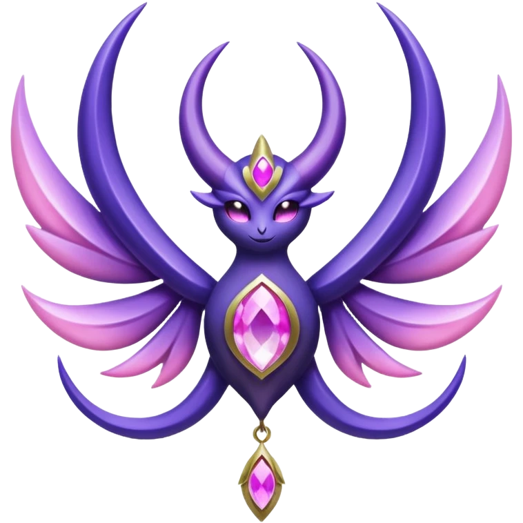 Pokemon legendary purple and pink crystal lunala emoji