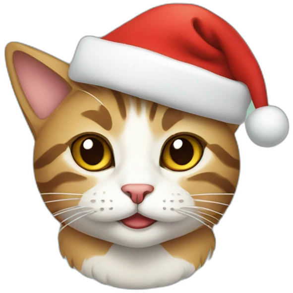 cat with a Christmas hat emoji