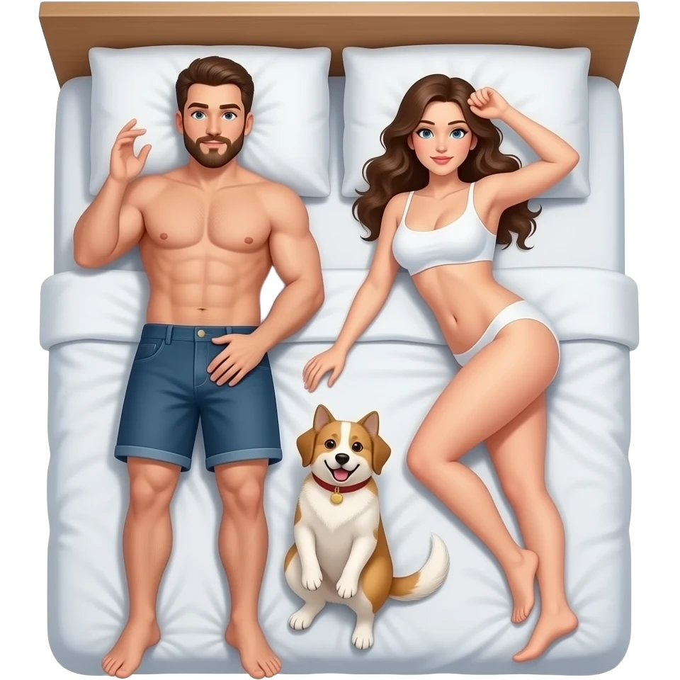 Fucking doggystyle on bed man and woman naked emoji