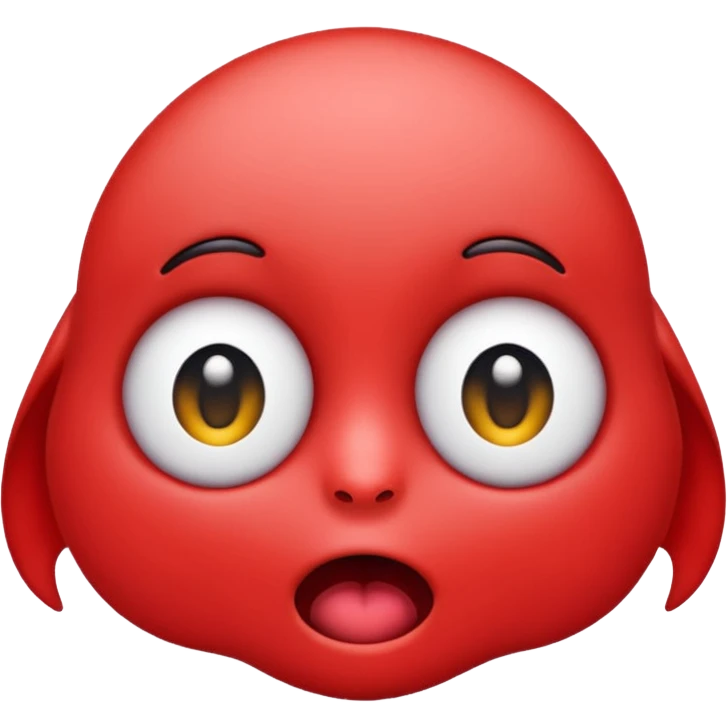 Make the siley emoji to be red and drooly. Make it look realistic emoji
