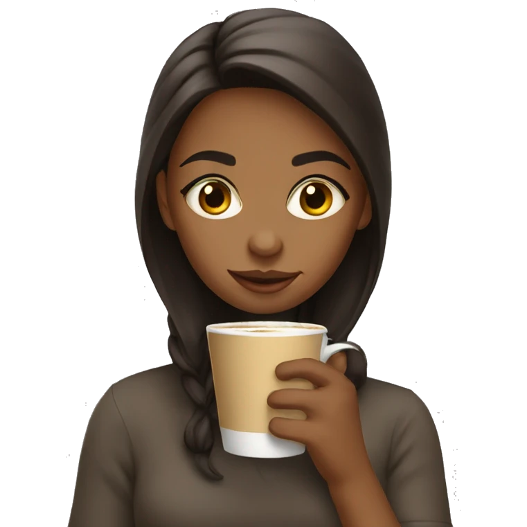 Girl drinking coffee  emoji