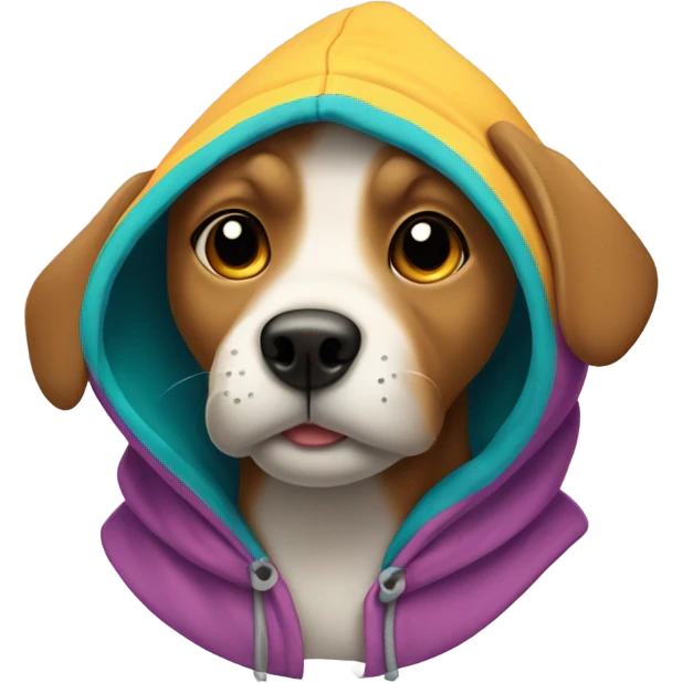Dog wearing hoodie emoji
